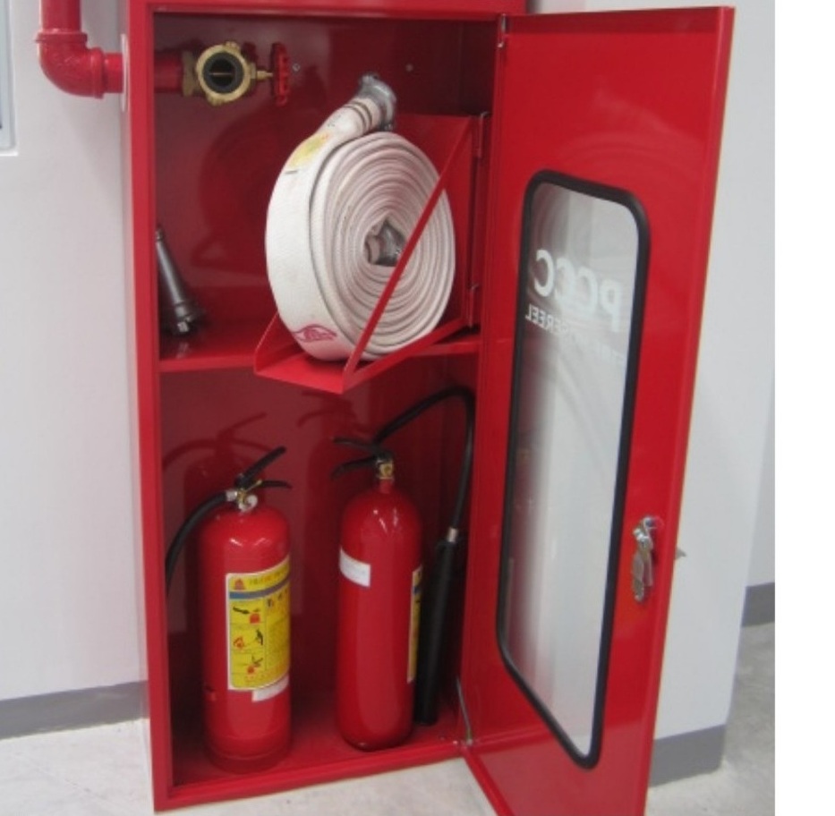 Tủ đựng bình và cuộn vòi PCCC cánh kính 450 x 650 x 220 mm TU-450-650-220