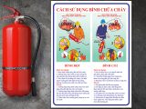 Bảng mica hướng dẫn sử dụng bình chữa cháy tại Bình Dương