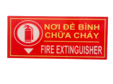 Bảng hiệu nơi để bình chữa cháy mica tại Thuận An